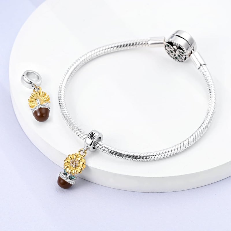 MULA 925 Sterling Silver Charms for Bracelets and Necklaces Family Letters Dangle Pendants Airplane Travel Beads Family Tree Jewelry Charms for Women - Image 1